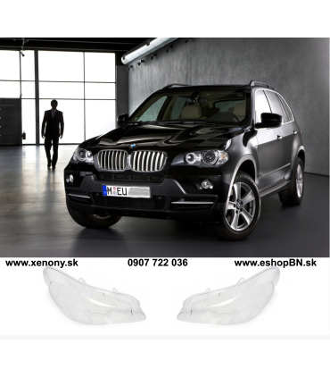 Číre predné kryty svetlometov BMW X5 E70 (1ks).