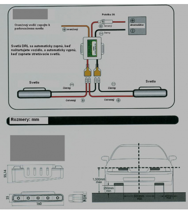 Šikmé MyCarr SJ-296typ2, LED denné svetlá s RL (16cm)