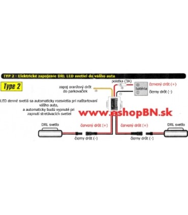 Denné svetlá MyCarr LED,SJ- 286E typ2, homolog. RL. (14,6cm)